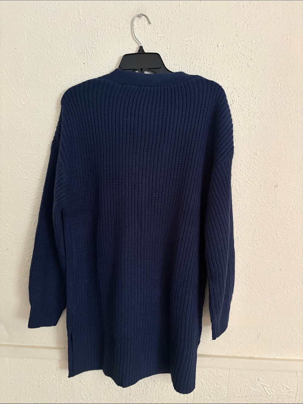 RiffRaff Navy Ribbed Button-Front Cardigan - Picture 4 of 4